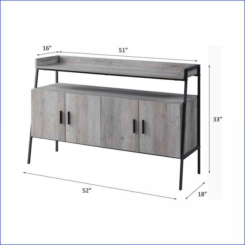 TV Furniture, Modern Gray Oak &amp; Black TV Stand with Storage, Fits Up to 50" TVs | Gray | TV Size Ranges 40-49 inches
