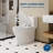 ADA Comfort Height One Piece Elongated Toilet - Dual Flush 0.8/1.28 GPF - Modern White Ceramic - Soft Close Seat - Powerful Top-Mounted Flush - Compact Commercial Grade Design - 3/4.8L Dual-row Top-mounted Flushing, White