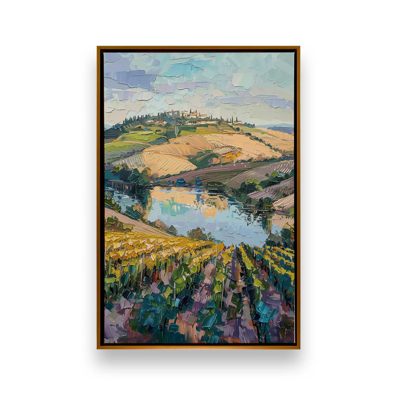 Impression sur toile Tuscan Amore, Cadre flottant doré poli, 12 po x 18 po