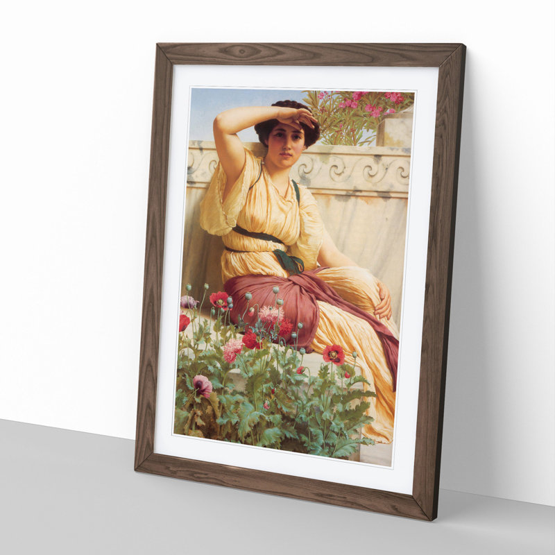 A Tryst by John William Godward - Picture Frame Graphic Art, 48cm H x 36cm W x 2cm D, Walnut Framed