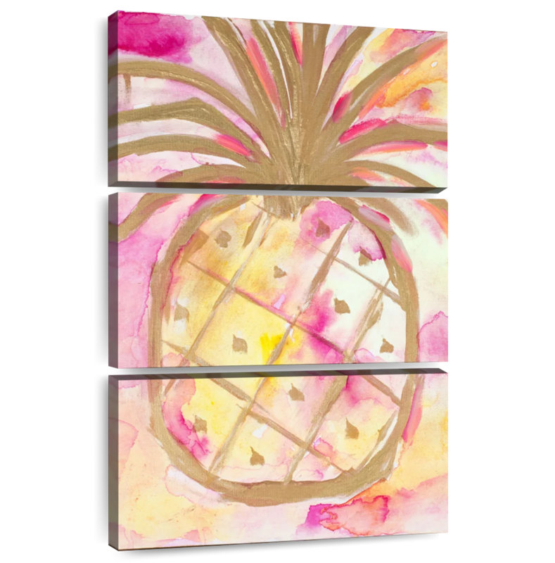 Pink Gold Pineapple, 45" H x 28" W