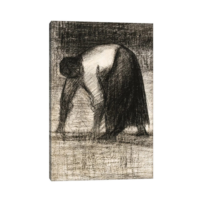 Paysanne Les Mains Au Sol 1882 by Georges Seurat - Wrapped Canvas Print, 66.04 cm H x 45.72 cm W x 1.91 cm D