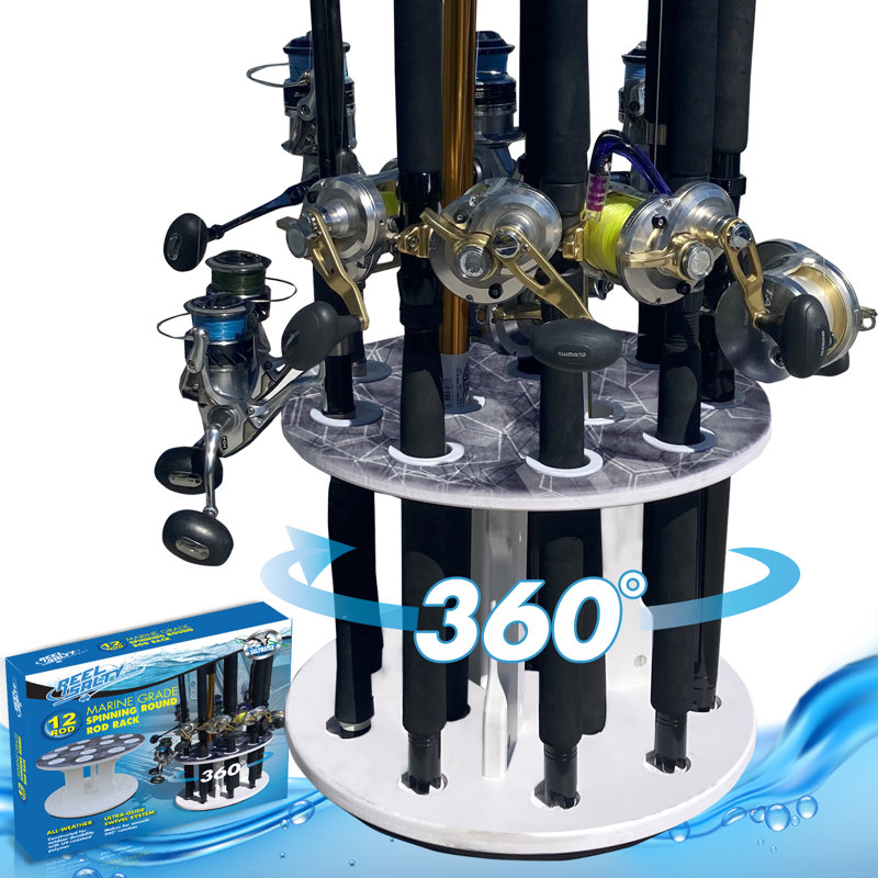Reel Salty Saltwater rotating 12 Rod Rack