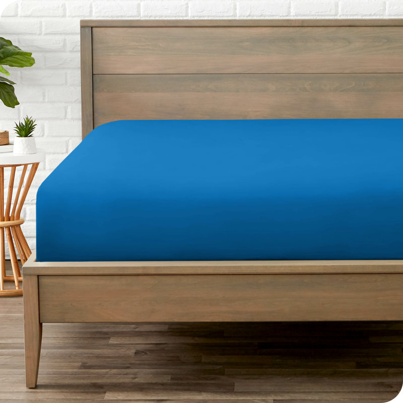 Microfiber Fitted Sheet, Twin XL Fitted Sheet, Medium Blue