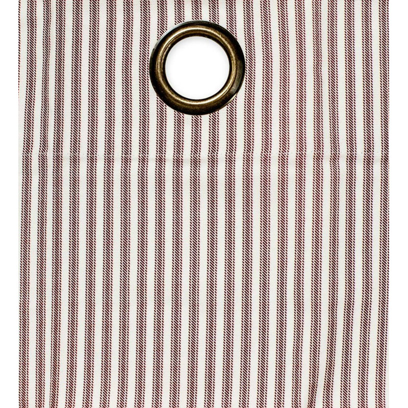 Cotton Blend Striped Sheer Thermal Grommet Curtain Panels, Burgundy, 40" W x 95" L