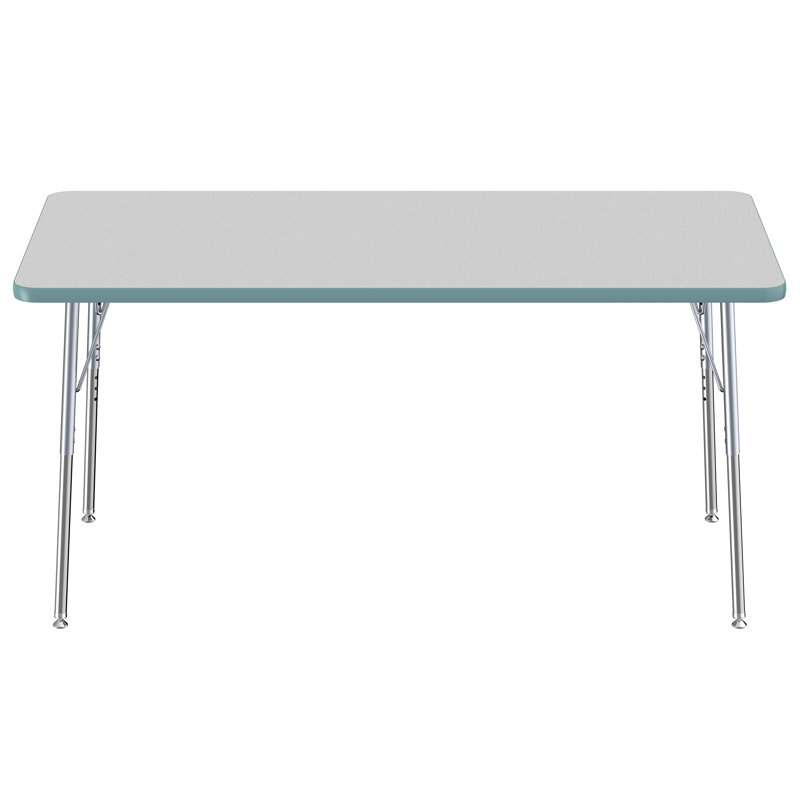 Table rectangulaire d'activité rectangulaire avec pieds réglables, 30" x 60", Gris / écume de mer