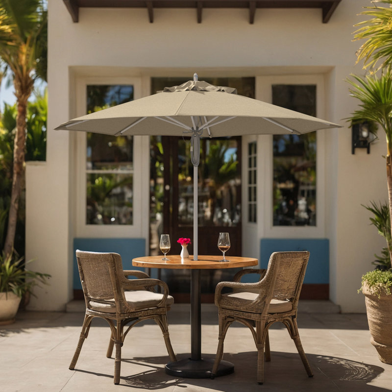 Parasol de patio blanc en aluminium 9 pi, Tanné