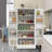 50" LED Kitchen Pantry Cabinet,Freestanding Buffet Cupboards Sideboard with 2 Doors with Racks and 2 Adjustable Shelves-1252661926
