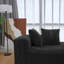 Modulaire en forme de U 4 velours côtelé noir, librement configurable pour la chambre à coucher, sans assemblage, structure de siège confortable, hauteur des sièges mi-moelleux,