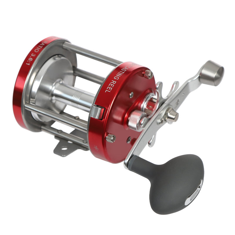 Moulinet de pêche rond, Noir, noir, noir, noir, H 3,27 po x l 3,27 po x P 3,7 po