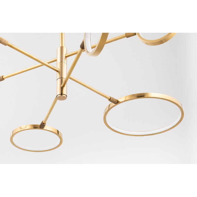 Saturn 0 Light Semi Flush, Aged Brass