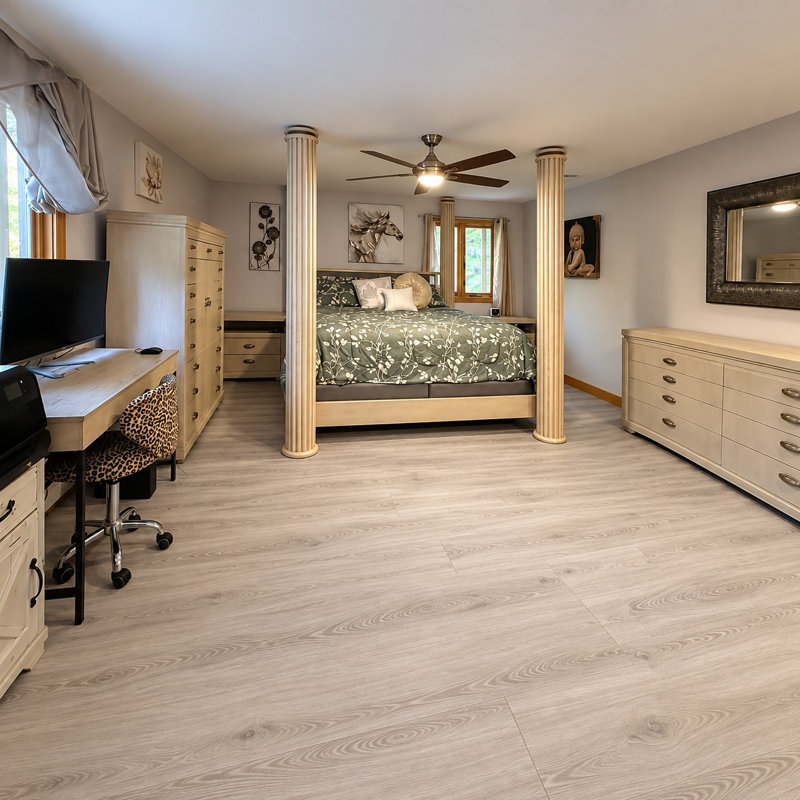 Plancher de vinyle de luxe Tiger Matter Horn 9 po x 48 po, 22 mil, à âme rigide et imperméable, en vinyle SPC