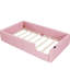 Lit plateforme tapissier simple rose avec garde-corps et + type - C en charge, garde-corps à fonction de soutien souple, facile à assembler