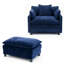 Fauteuil d'appoint surdimensionné en chenille avec repose-pieds-1219660613