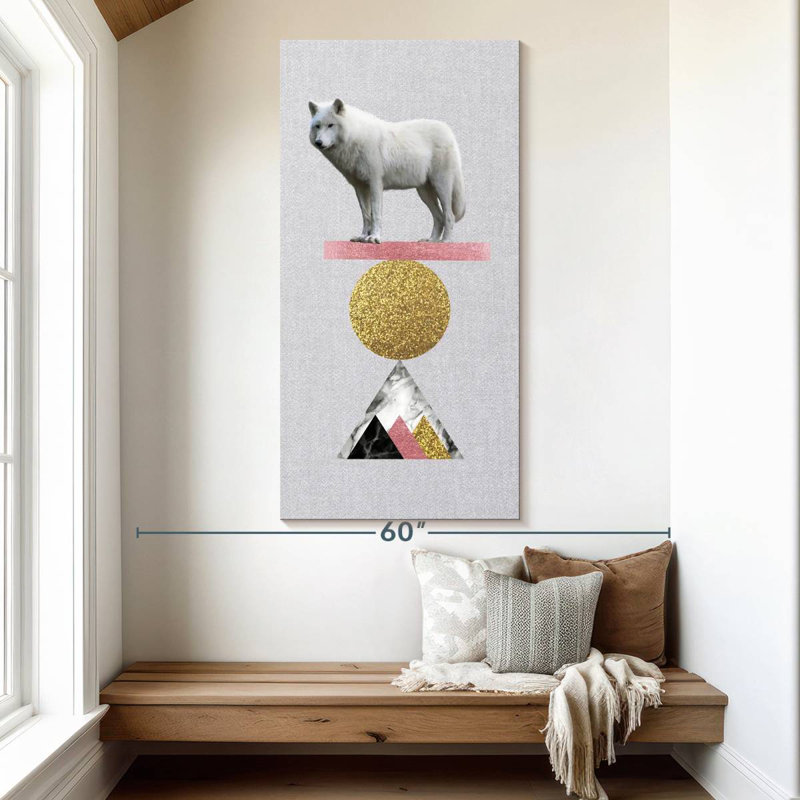Balancing Wolf, 54" H x 27" W