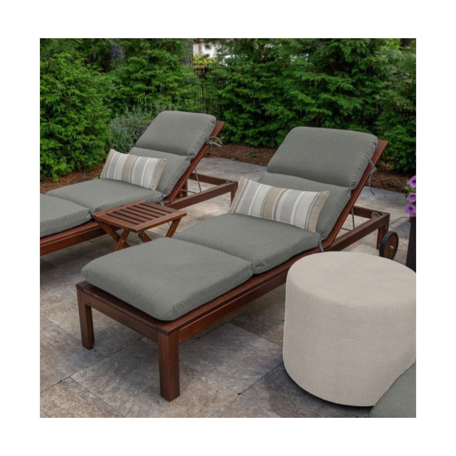 Marlowe Sunbrella® 1-Piece Outdoor Chaise Cushion, Canvas Charcoal Sunbrella® Canvas