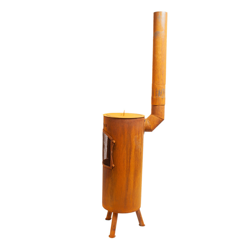 Triangle Steel Chimnea, Orange