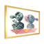 Duo de cactus dans des pots géométriques roses - Peinture sur toile-59284352-59284355