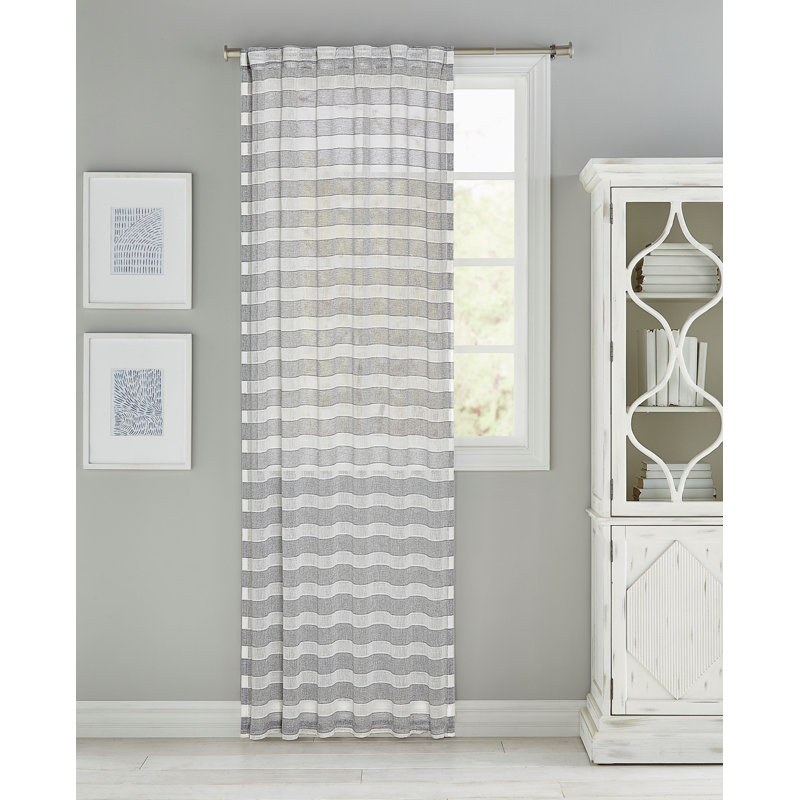 Rideau en polyester Tamio, gris, l 50 po x L 96 po
