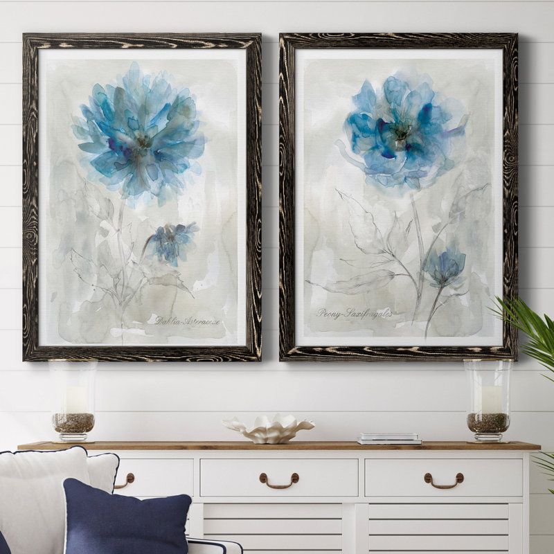 Dahlia - ensemble de 2 reproductions d'art, H 31,5 po x l 47 po x P 1,5 po, Pas de tapis, H 37,5 po x l 55 po x P 1,5 po
