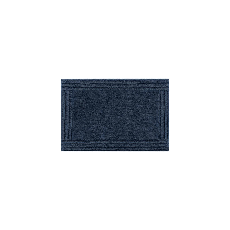 24X44" Navy 100% Cotton 3000 Gsm Reversible Bath Rug - And Comfortable, , Machine Washable, Medium Pile 0.5 1 Pcs Superior Table Top , Non Slip