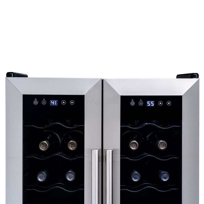 Newair 24-Bottle Stainless Steel Dual Zone Wine Fridge