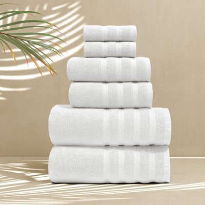  100% Combed Cotton 6-Piece Bath Towel Set – Ultra Soft & Highly Absorbent Towels for Bathroom