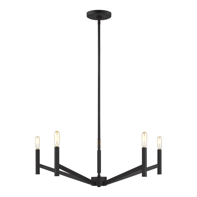 5 - Light Dimmable Classic / Traditional Chandelier, No, Midnight Black