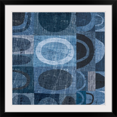 «Modern Geometric Indigo and Navy II» par Michael Mullan, reproduction d'art