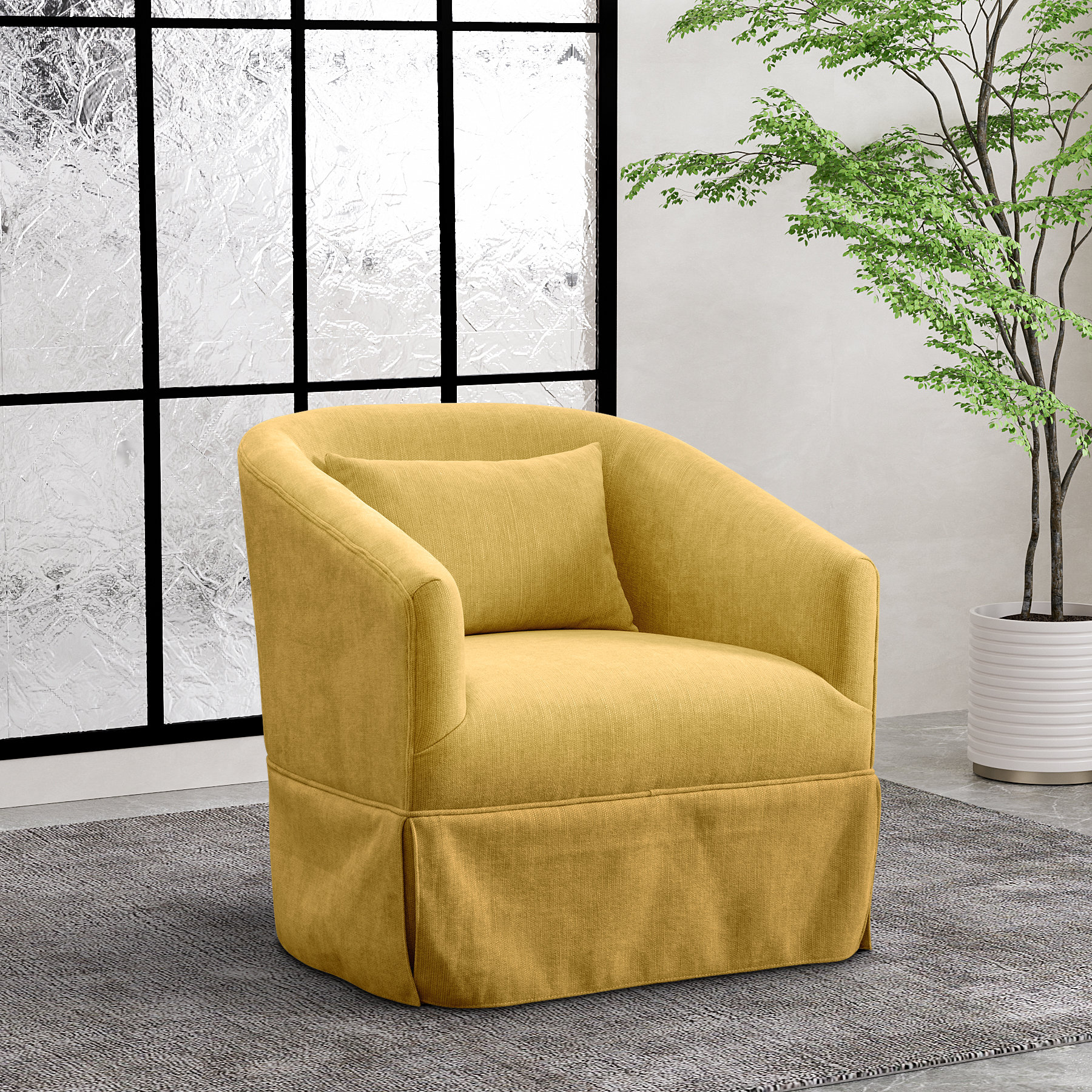 Skirted best sale swivel chair