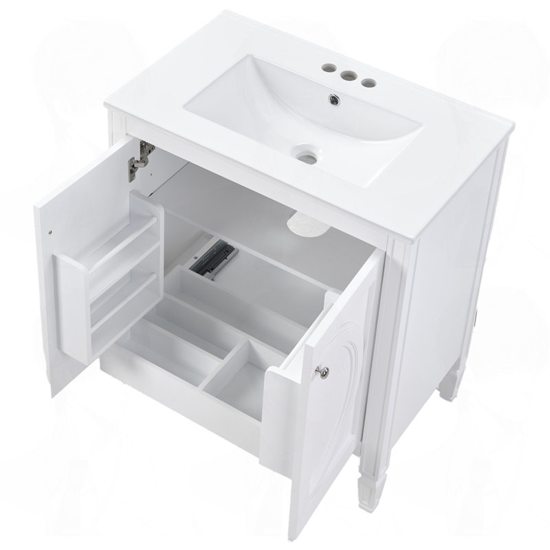 Meuble-lavabo blanc 30 po sans assemblage