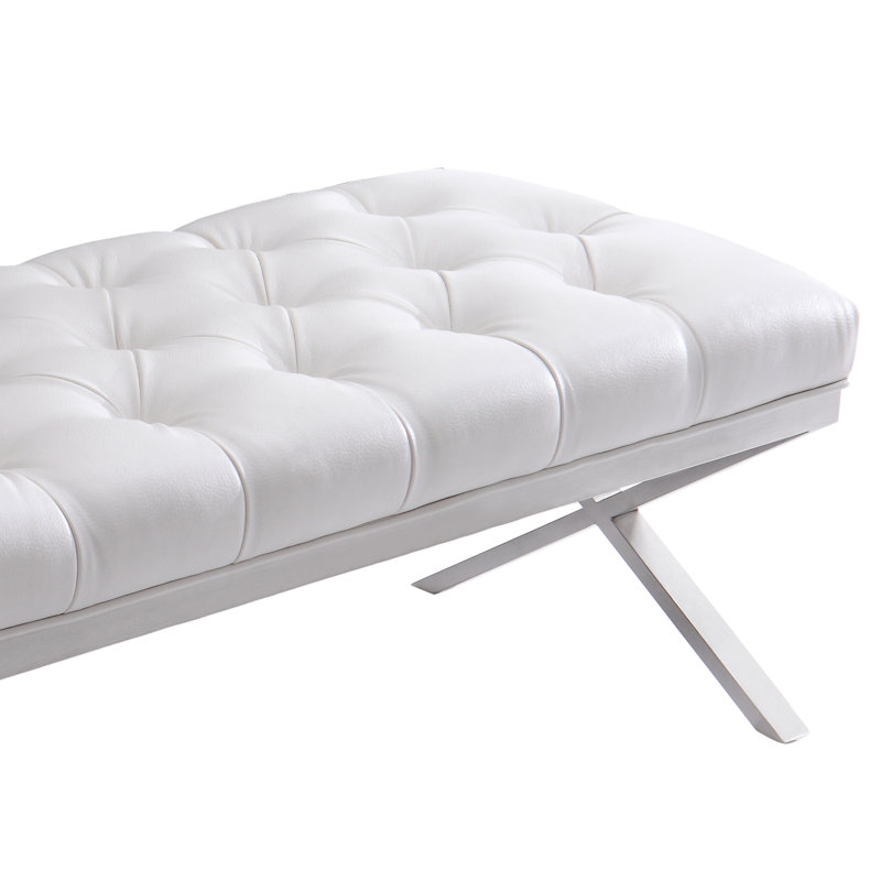 Banc rembourré Loden, Blanc