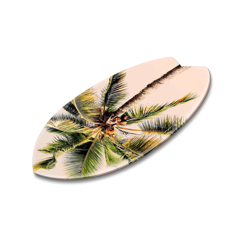 Gold Palm Decorative Acrylic Skimboard by Oliver Gal