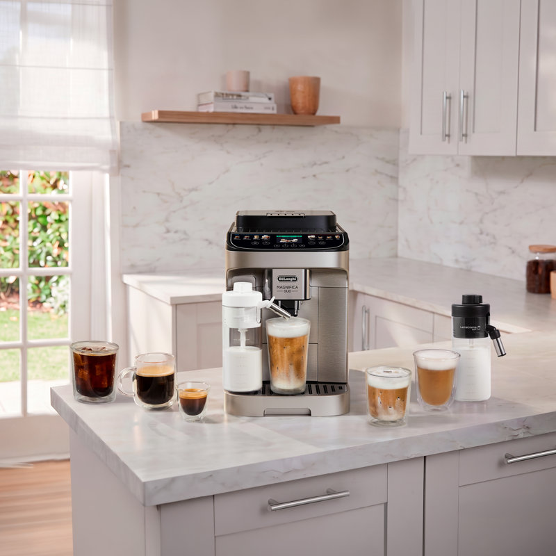 De'Longhi Magnifica Duo Fully Automatic Espresso Machine with Grinder & Milk Frother in Stainless Steel