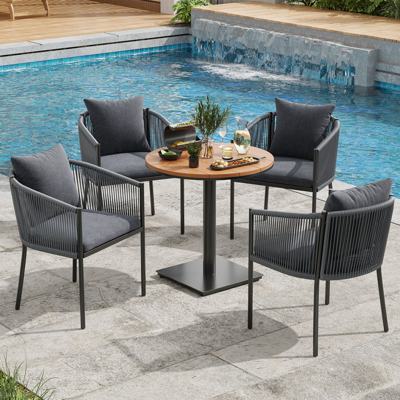 2-Piece Outdoor Rattan Wicker Dining Chairs Set - Patio Chairs With Cushions For Garden, Deck, Backyard