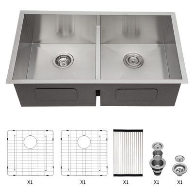Undremount Double Bowl Kitchen Sink – Stainless Steel