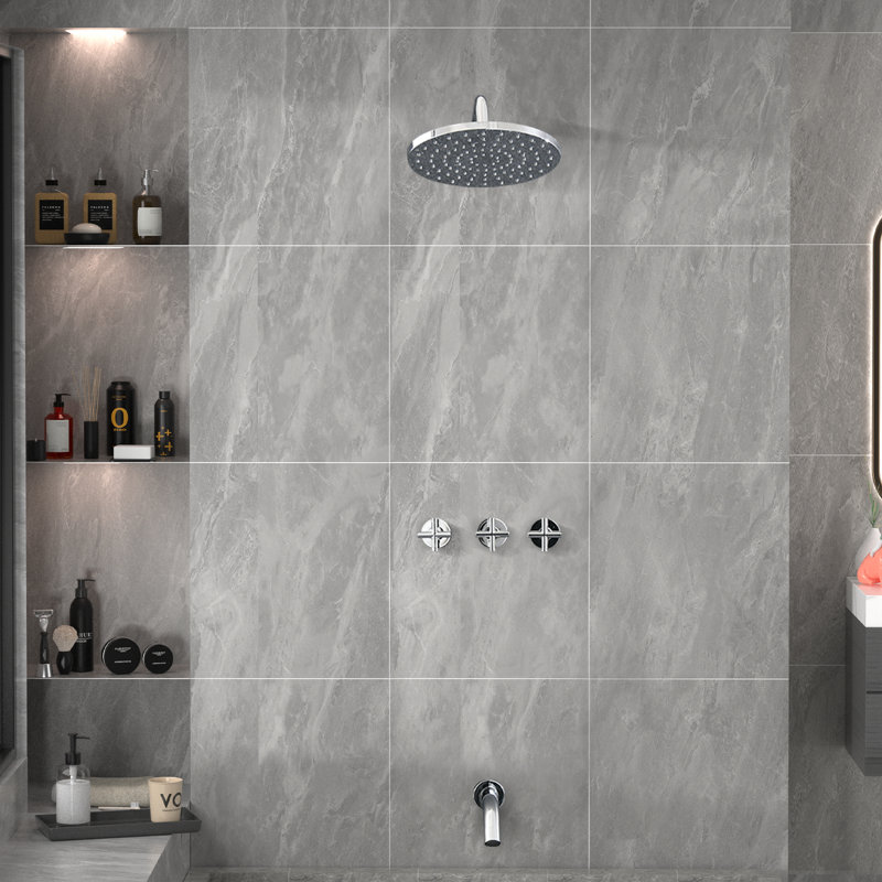 Robinet de baignoire et de douche avec valve brute, Chrome