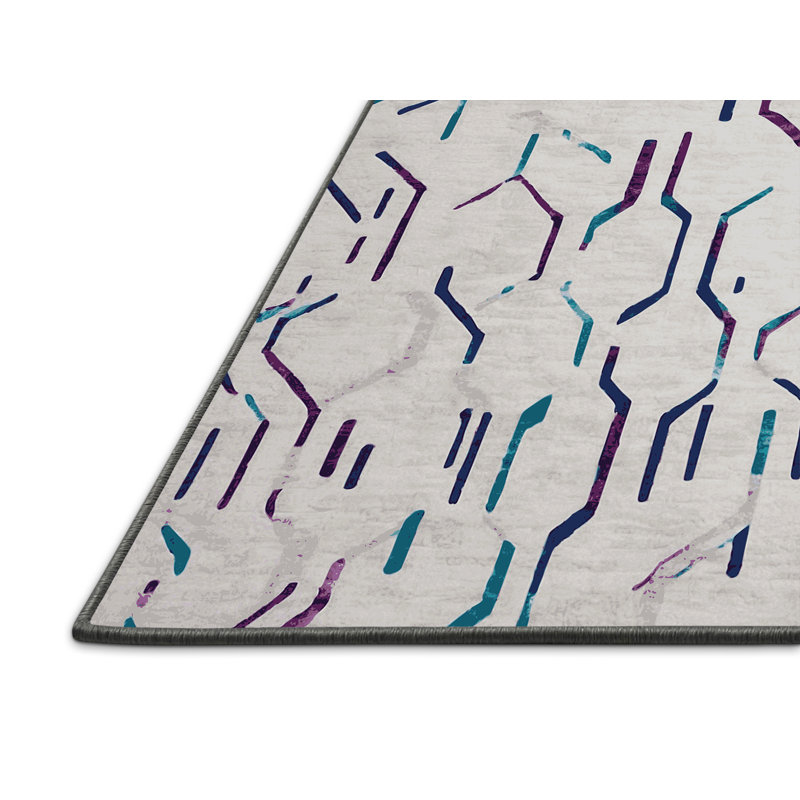 Tapis gris soyeux et moelleux, Rectangle de 5 pi x 8 pi