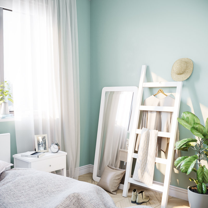 Échelle de couverture en bois 4,5 pi Lina, Blanc