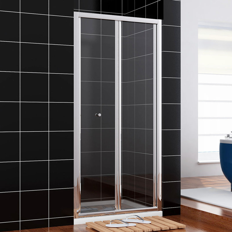 Haugan Glass Rectangular Shower Enclosure with Tray, 1850mm H x 1000mm W x 700mm D