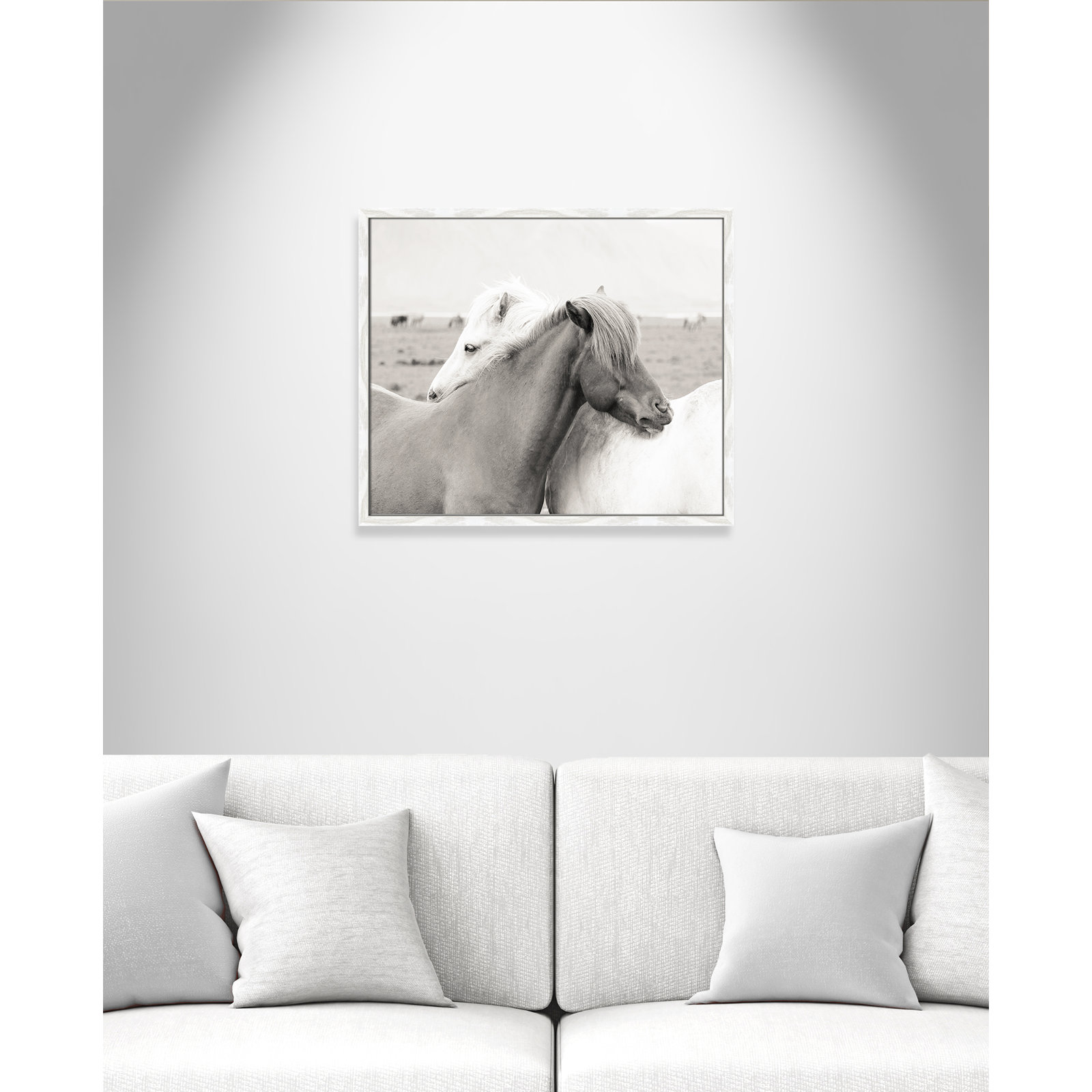Melanie "Icelandic Meadow Horses" Print, White Wood Grain Framed, 21.5" H x 25.5" W x 0.75" D