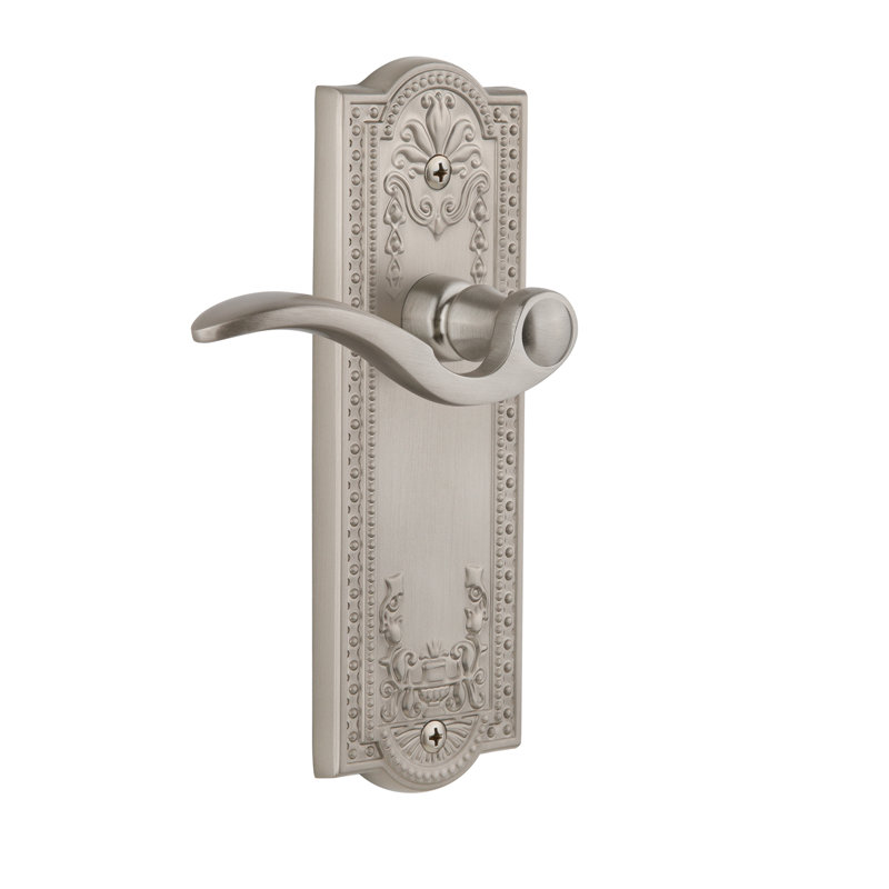 Grandeur Parthenon Plate Passage with Bellagio Lever, Satin Nickel, 2 3/8"