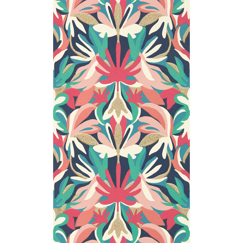 Melora Wallpaper, Brazilian Rosewood/Ink/Amazonia