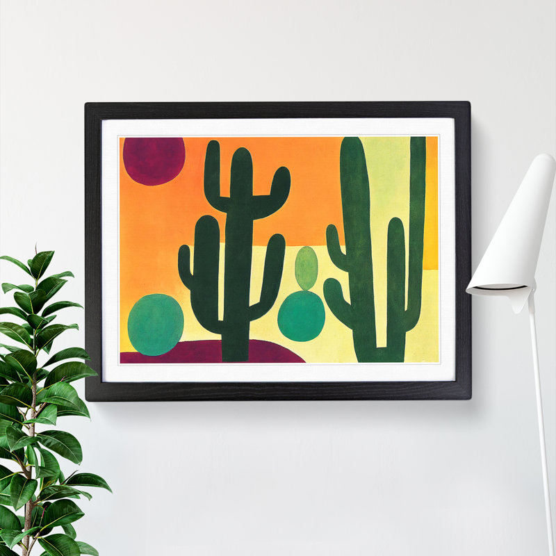Abstract Cactus Vol.1 - Framed Print, Black, 25cm H x 34cm W x 2cm D