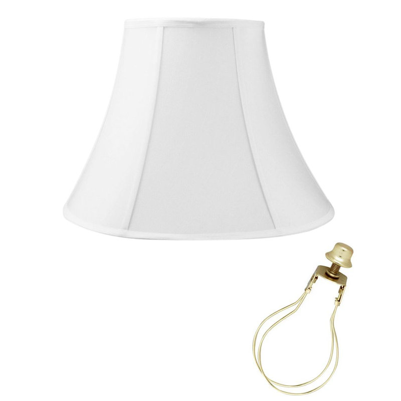 Abat-jour CLIP-ON FITTER Shantung Bell, H 10 po x l 12 po x P 12 po, Blanc