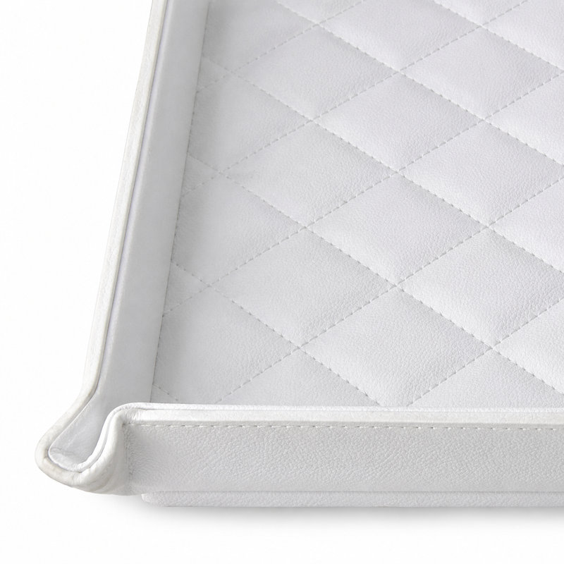 Plateau de présentation pour bijoux en cuir, Blanc