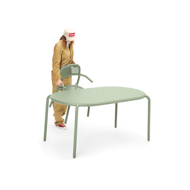Toni Tavolo Outdoor Dining Table Set With Armchairs, Mist Green