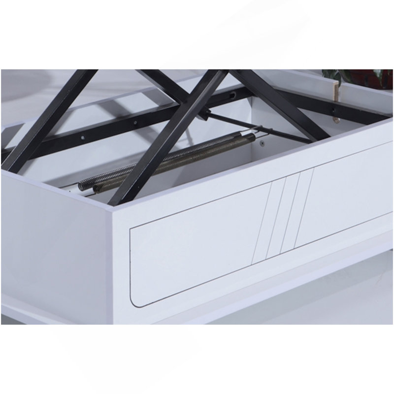 Table basse Rio Smart For Living, table basse à hauteur réglable, blanc 1003