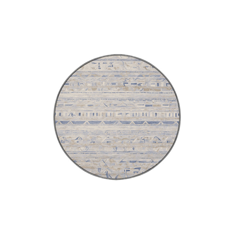 Silky Soft Plush Gray Area Rug, Round 5'