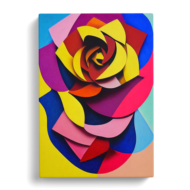 Bergerac Rose Flower Abstract - Wrapped Canvas, 76cm H x 50cm W